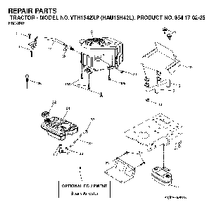 Engine Diagram and Parts List for YTH1542XP (HAU15H42L, 954170225)(2005-05) Husqvarna Lawn Tractor