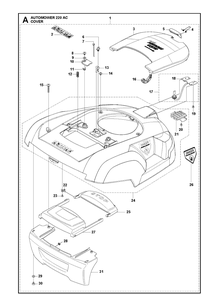 Cover Diagram and Parts List for 220AC 2012-12 Husqvarna Lawn Mower