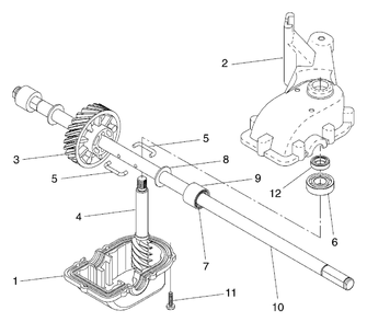 Gear Case Assembly Diagram and Parts List for 5521RS (954223470-E)(2004-07) Husqvarna Lawn Mower