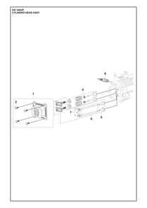 Cylinder Head Assembly Diagram and Parts List for HS166AP  Husqvarna Engine
