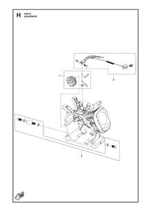 Governor Diagram and Parts List for 596210001 2020-05 Husqvarna Engine