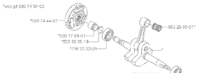 Crankshaft Diagram and Parts List for 362EPA 2005-05 Husqvarna Chainsaw
