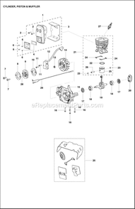 Cylinder Diagram and Parts List for 330LK  Husqvarna Trimmer
