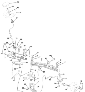 Steering Assembly Diagram and Parts List for YTH2042 (96043010601)(2010-02) Husqvarna Lawn Mower