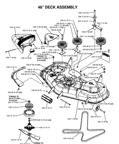 Part Location Diagram of 539112330 Husqvarna DECK W/DECALS 48