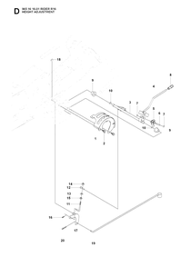 Height Adjustment Diagram and Parts List for R16 (965161601)(2007-06) Husqvarna Lawn Tractor