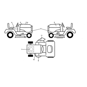 Decals Diagram and Parts List for YTH22V46-96043027100  Husqvarna Lawn Tractor