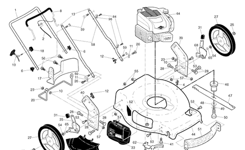 Engine Diagram and Parts List for LB155S (96121003702)(2017-11) Husqvarna Lawn Mower