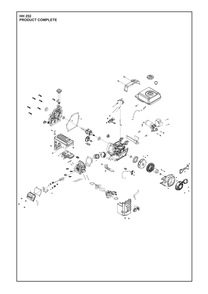 Complete Product Diagram and Parts List for HH252 598610601, 598610602, 598610603 Husqvarna Engine