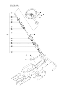 Steering Diagram and Parts List for PF21 (965192401)(2010-07) Husqvarna Lawn Tractor