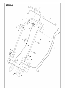 Handle Diagram and Parts List for LC347VE (970541401)(2022) Husqvarna Lawn Mower
