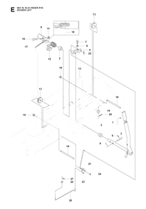 Mower Lift / Deck Lift Diagram and Parts List for R16 (965161601)(2007-06) Husqvarna Lawn Tractor