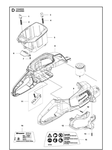 Housing Diagram and Parts List for 115IHD55 (967098601)(20170600001-20182199999) Husqvarna Hedge Trimmer