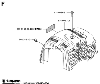 Cylinder Cover Diagram and Parts List for 324HDA55 (X-SERIES)(20053600001-Current) Husqvarna Hedge Trimmer