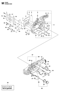 Crankcase Diagram and Parts List for 576XP-576XPG 576 XP W - 576 XP GW Husqvarna Chainsaw