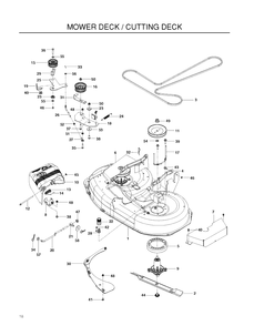 Mower Deck / Cutting Deck Diagram and Parts List for RZ4219 (966809001)(2011-09) Husqvarna Lawn Mower