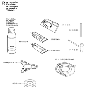 Accessories Diagram and Parts List for 335R  Husqvarna Brush Cutter