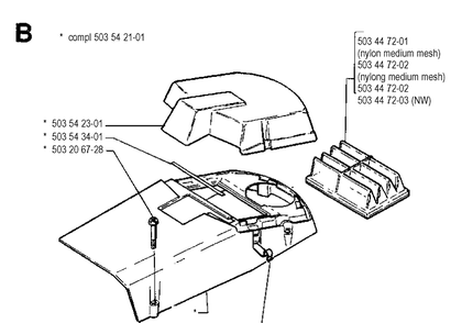 Cover Diagram and Parts List for 262XP 19900900001-19910900000 Husqvarna Chainsaw