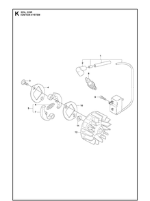 Ignition System Diagram and Parts List for 223R 2011 Husqvarna Brush Cutter