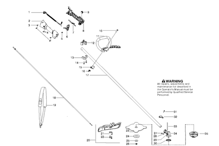Shaft And Handle Diagram and Parts List for 128RJ 952715759 Husqvarna Brush Cutter