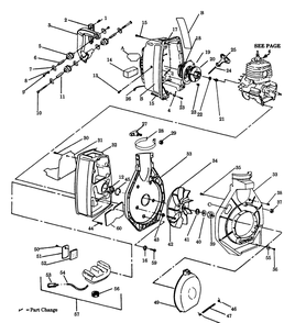Housing/Impeller Diagram and Parts List for 22HB 1988-01 Husqvarna Leaf Blower / Vacuum