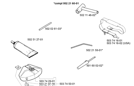 Accessories Diagram and Parts List for 225 (Lite)(106252061)(1998-12) Husqvarna Trimmer