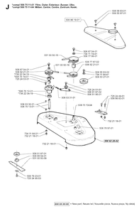 48-Inch/122cm Cutting Deck Diagram and Parts List for PF1200 1998-03 Husqvarna Lawn Tractor