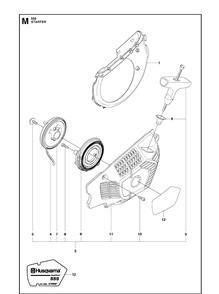 Starter Diagram and Parts List for 555 2011-03 Husqvarna Chainsaw