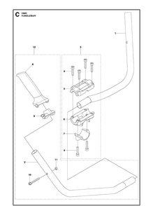 Handle 2 Diagram and Parts List for 236R  Husqvarna Brush Cutter