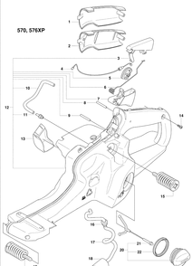 Fuel Tank Diagram and Parts List for 570EPA 2009-01 Husqvarna Chainsaw