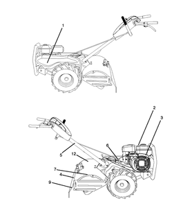Decals Diagram and Parts List for DRT900E (96093002302)(2013-04) Husqvarna Cultivator