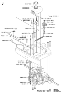 Transmission Diagram and Parts List for RIDER155AWD (965080001)(2006-01) Husqvarna Lawn Mower