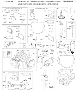 Briggs Engine Image 1 Diagram and Parts List for YTH22V42 (917289620)(2010-05) Husqvarna Lawn Mower