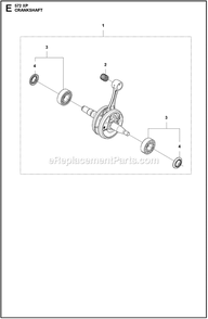 Crankshaft Diagram and Parts List for 572XPG  Husqvarna Chainsaw