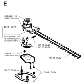 Cutting Equipment Diagram and Parts List for 18H 19960900001-Current Husqvarna Hedge Trimmer