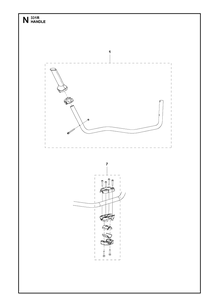 Part Location Diagram of 593825402 Husqvarna Handle support assembly