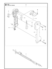 Throttle Controls Diagram and Parts List for 236R 20150400001-20180500000 Husqvarna Brush Cutter
