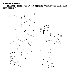 Seat Diagram and Parts List for LT125 (HELT125D, 954170059)(2002-06) Husqvarna Lawn Tractor