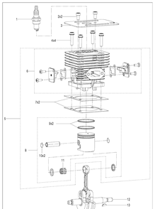 Part Location Diagram of 575307901 Husqvarna Piston Ring