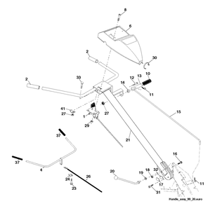 Handle Diagram and Parts List for CRT1350LS (96093001601)(2011-03) Husqvarna Cultivator
