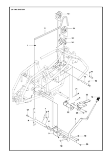 Mower Lift / Deck Lift Diagram and Parts List for R112IC 967848201 Husqvarna Lawn Mower