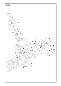 Steering Diagram and Parts List for TS112  Husqvarna Lawn Tractor