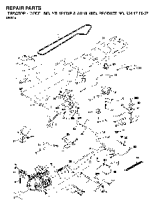 Drive Diagram and Parts List for YTH1848XP (HAU18H48C, 954170057)(2003-01) Husqvarna Lawn Tractor
