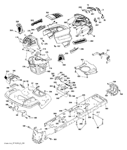 Chassis / Frame Diagram and Parts List for GT48DXLS (960430233-00)(2016-11) Husqvarna Lawn Tractor