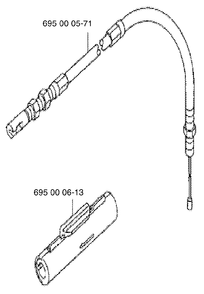 Second Throttle Cable Diagram and Parts List for 155BT 1998-10 Husqvarna Leaf Blower / Vacuum