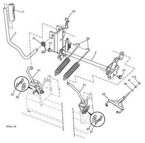 Mower Lift / Deck Lift Diagram and Parts List for TS354-2022  Husqvarna Lawn Tractor