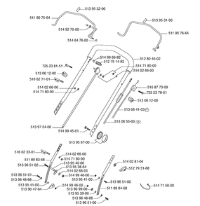 Handle And Controls 5 Diagram and Parts List for ROYAL50  Husqvarna Lawn Mower