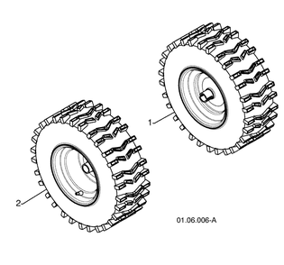Wheels / Tires Diagram and Parts List for 1330SBXLSB (96193004100)(2008-11) Husqvarna Snow Blower