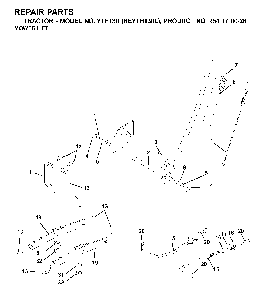 Mower Lift / Deck Lift Diagram and Parts List for YTH130 (HEYTH130L, 954170026)(2001-09) Husqvarna Lawn Tractor