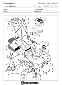 Product Complete Diagram and Parts List for ROYAL153 (953877005)(2002-10) Husqvarna Lawn Mower